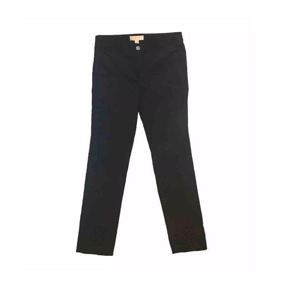 Michael Kors Brushed Skinny Black Ankle Pants, Women's Size 2 Tapered, Slit - Picture 2 of 8